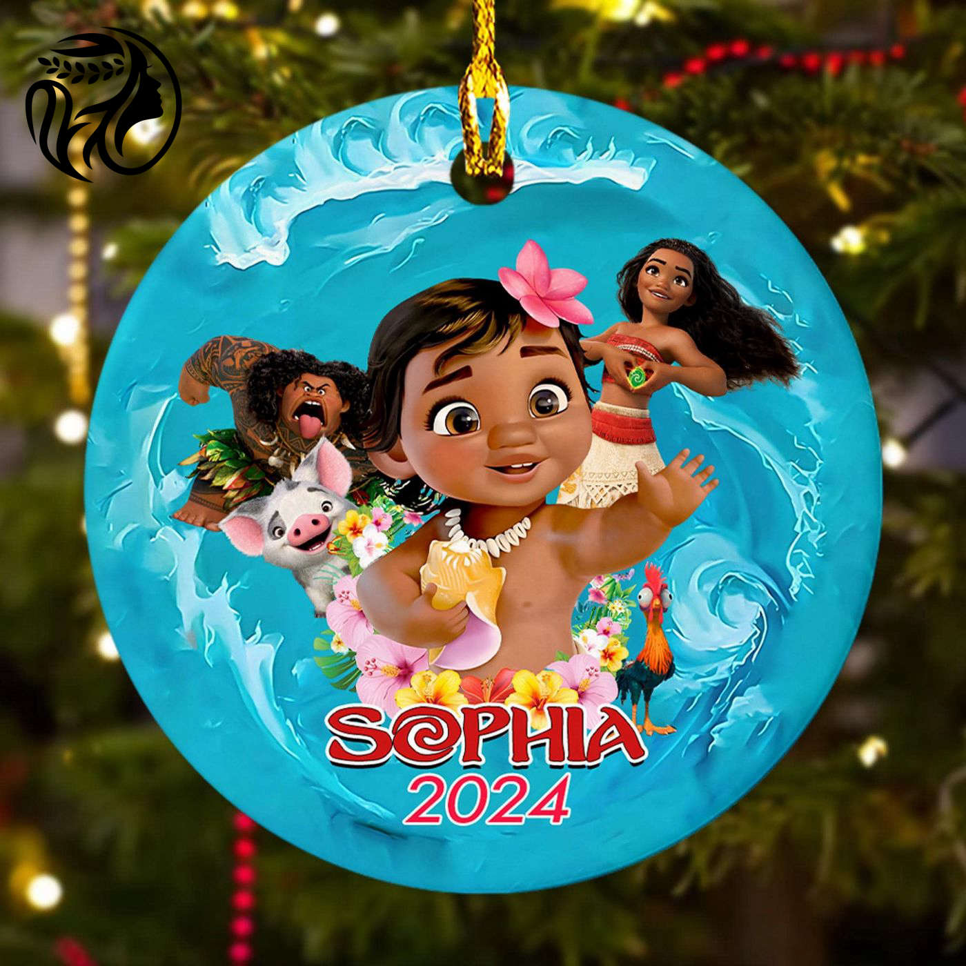 Customized Princess & Friend Ornament – Cute Xmas Gift for Kids 2024 Christmas Tree Decor