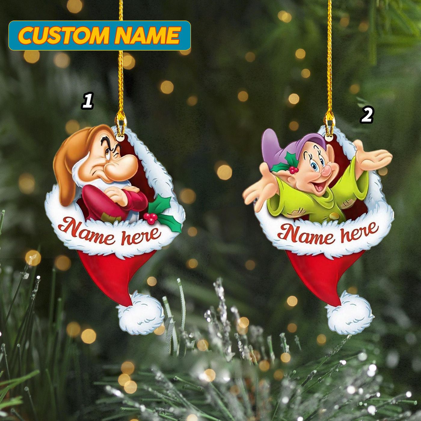 Animated Movie Xmas Ornament: Personalized Frowning Man Customized 2024 Tree Decor Gift for Kids
