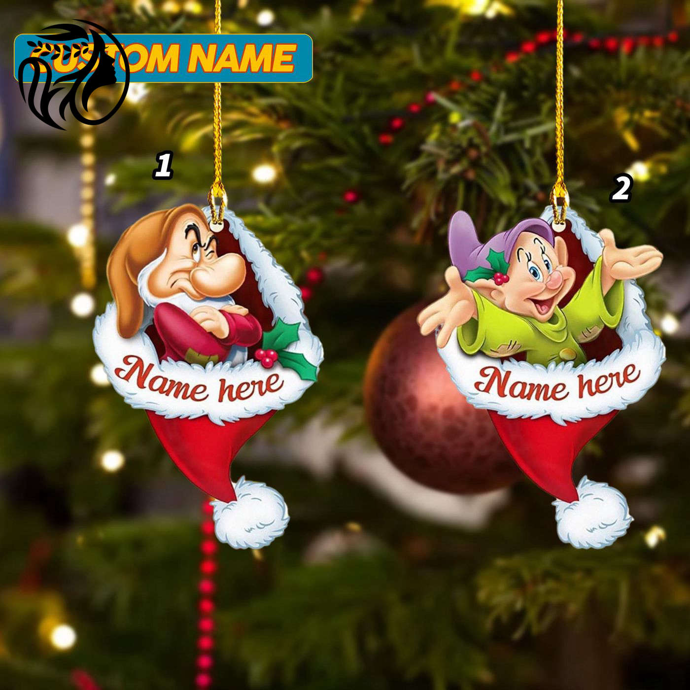 Animated Movie Xmas Ornament: Personalized Frowning Man Customized 2024 Tree Decor Gift for Kids