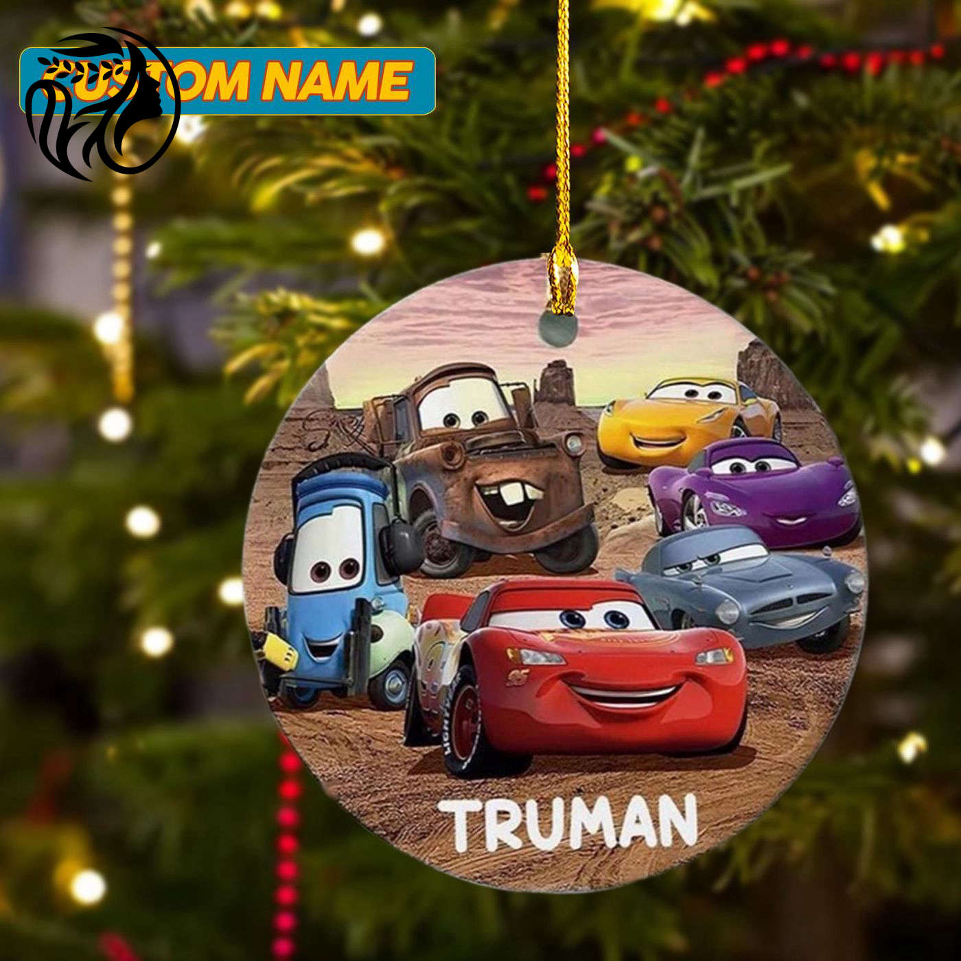 2024 Personalized Race Car & Friends Ornament: Cars Town Movie Custom Christmas Tree Décor Gift for Kids