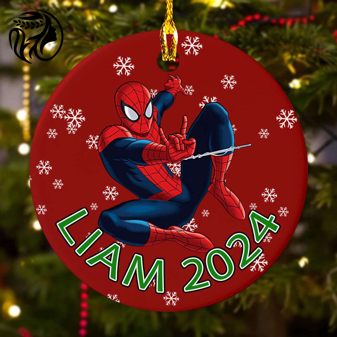 Superhero Spider Hero Movie Ornament: Custom 2024 Xmas Tree Decor Gift for Kids