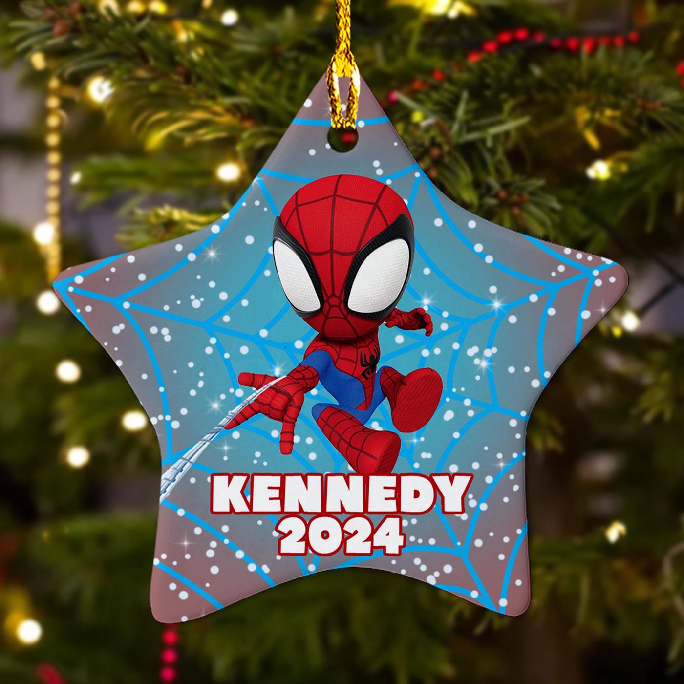 Spider Movie Superhero Ornament: Customized 2024 Xmas Tree Decor Gift For Kids