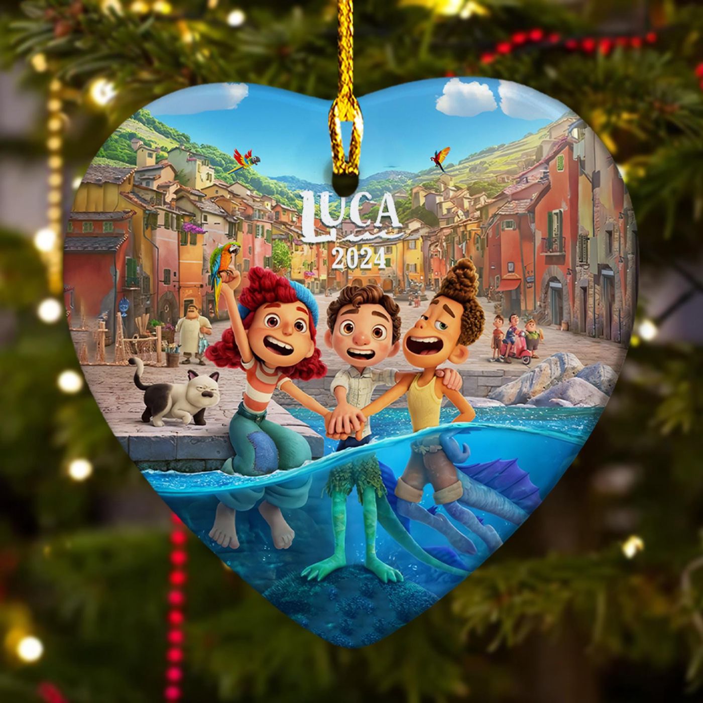 Customized Personalized Ornament: Young Boy & Friend US Cartoon Xmas Fan Gift – 2024 Christmas Decor for Kids