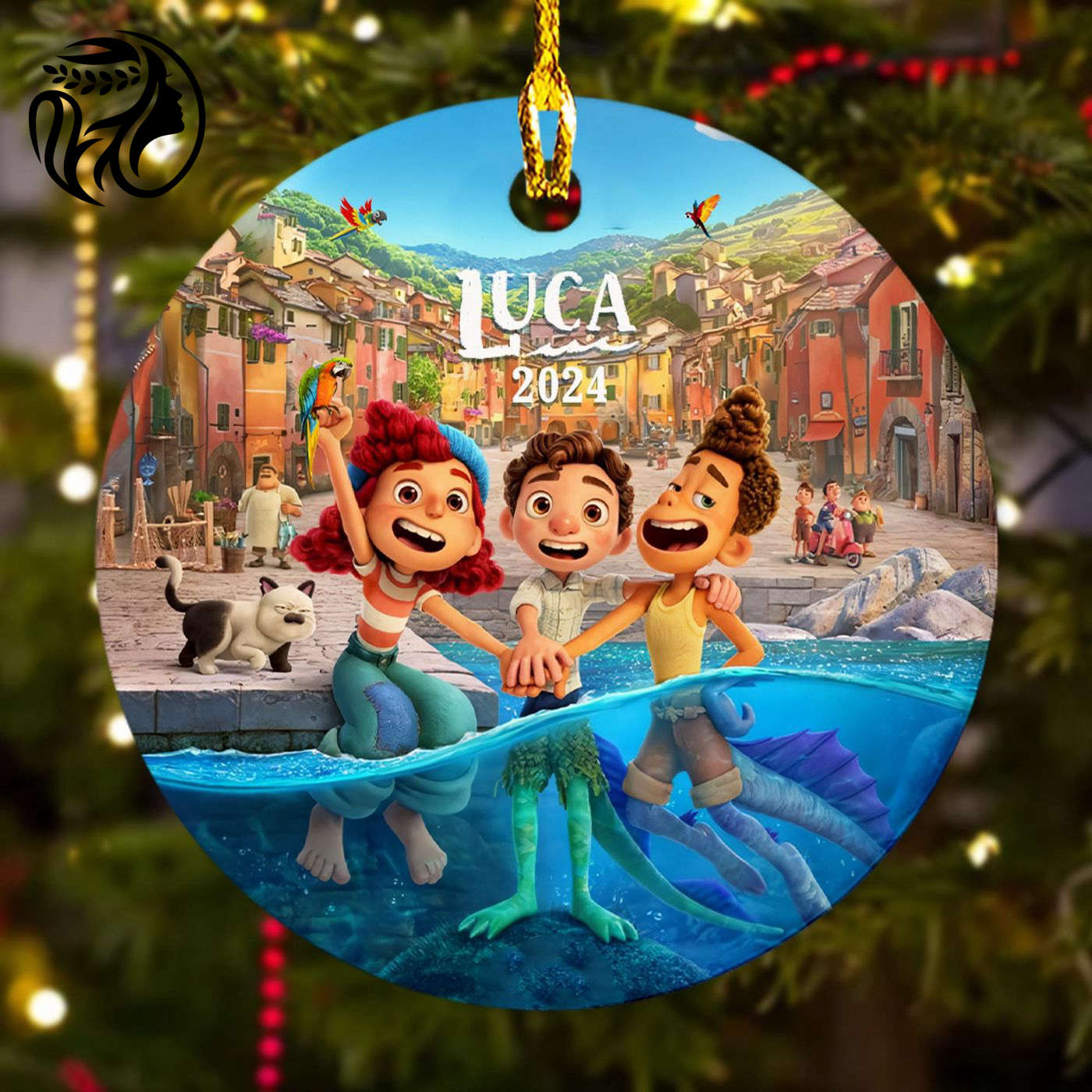 Customized Personalized Ornament: Young Boy & Friend US Cartoon Xmas Fan Gift – 2024 Christmas Decor for Kids