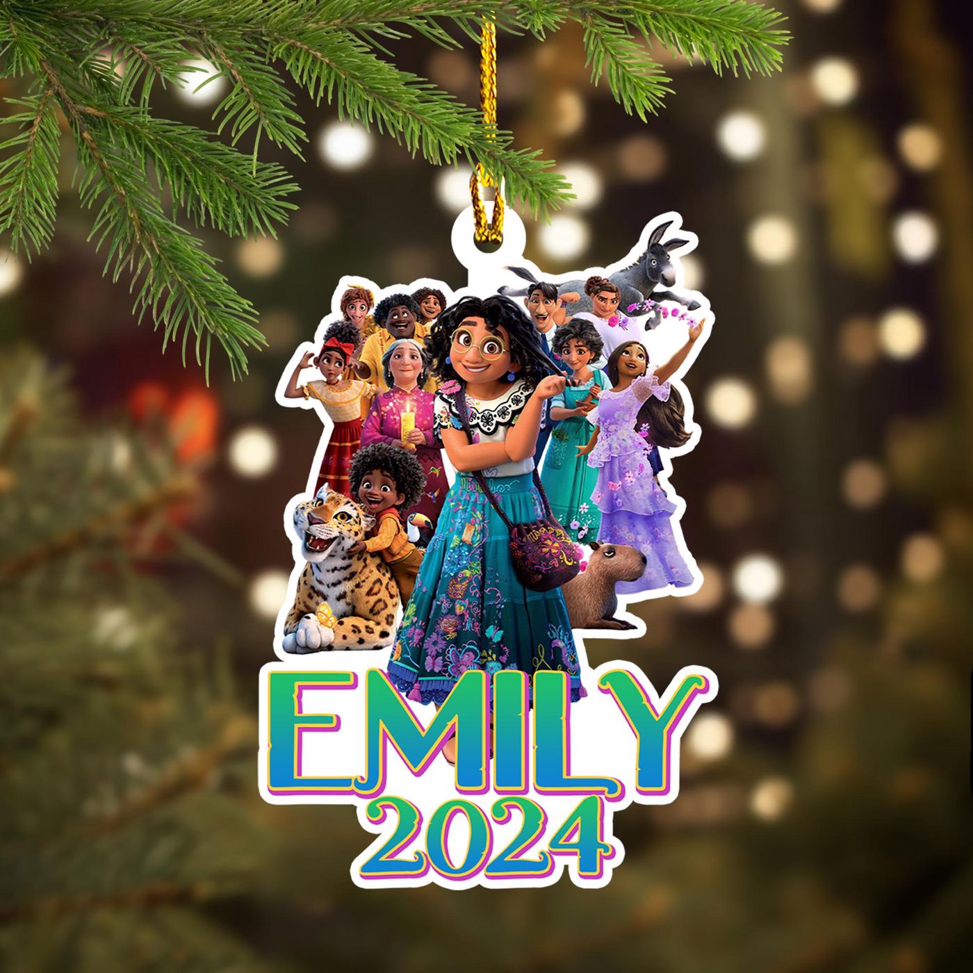 Customized Princess Ornament: Animated Movie Xmas Decor Gift for Kids – 2024 Personalized Christmas Tree Decor