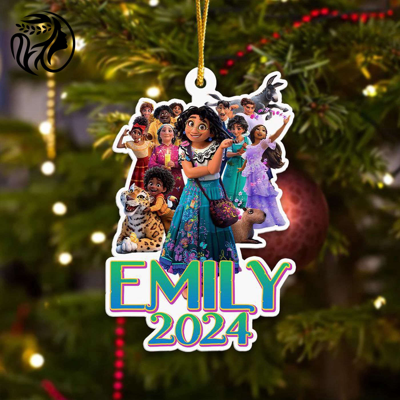 Customized Princess Ornament: Animated Movie Xmas Decor Gift for Kids – 2024 Personalized Christmas Tree Decor