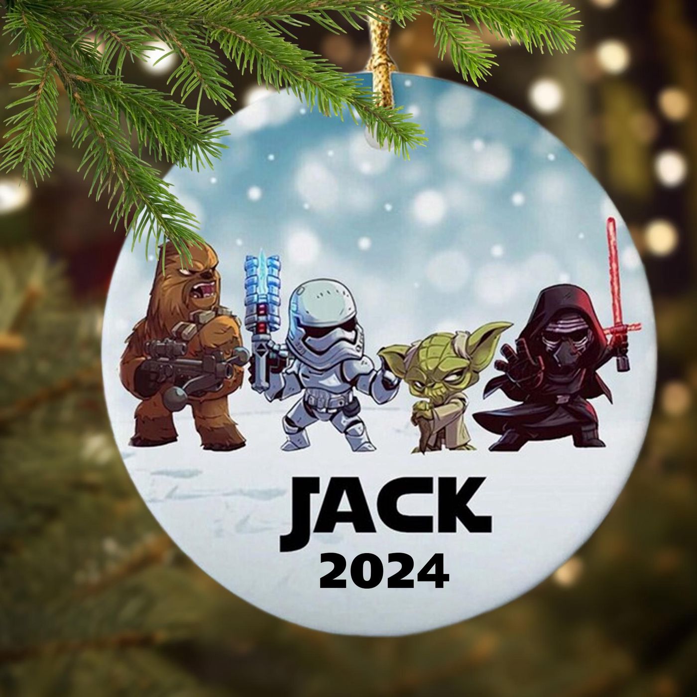 Customized Star Hero Christmas Ornament: Galaxy Xmas Movie Character Reflection 2024 Tree Decor for Kids