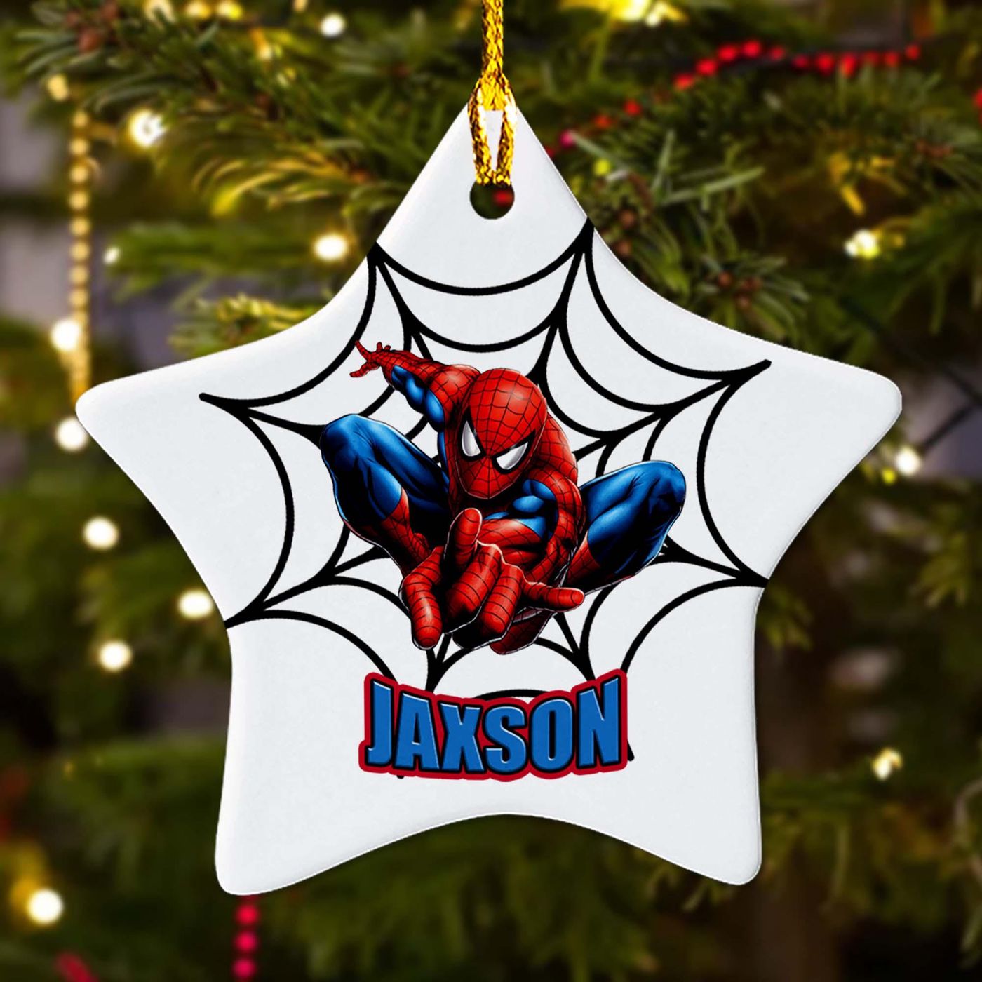 Custom Spider Hero Xmas Ornament – Personalized 2024 Christmas Tree Decor Gift for Kids