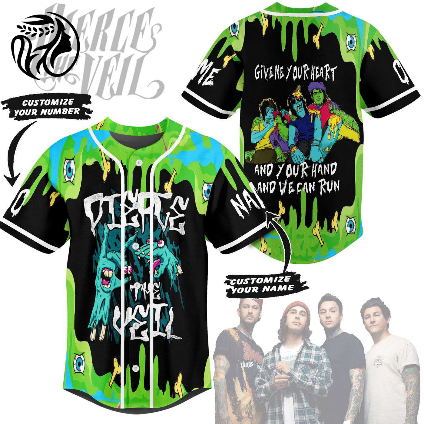 Pierce The Veil Baseball Jersey For Men Women And Kids Gift