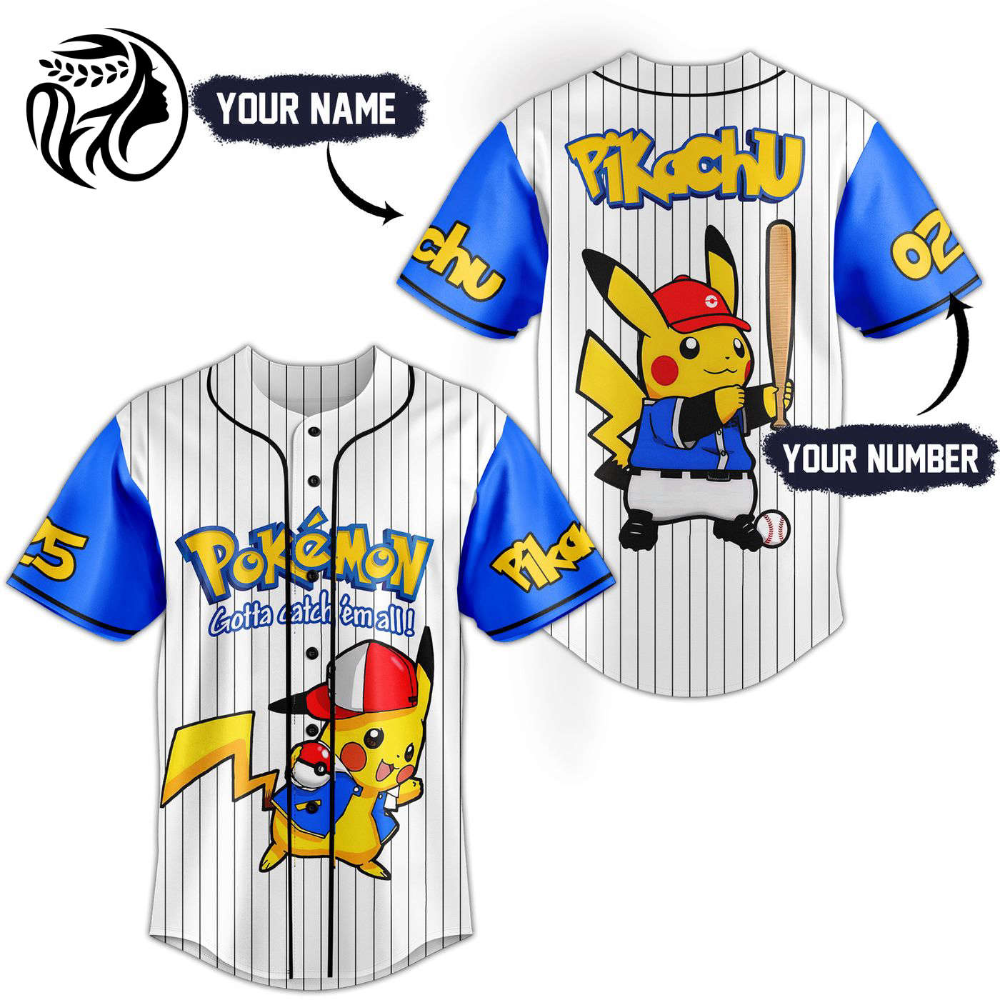 Pikachu Pokemon Baseball Jersey For Men Women And Kids Gift