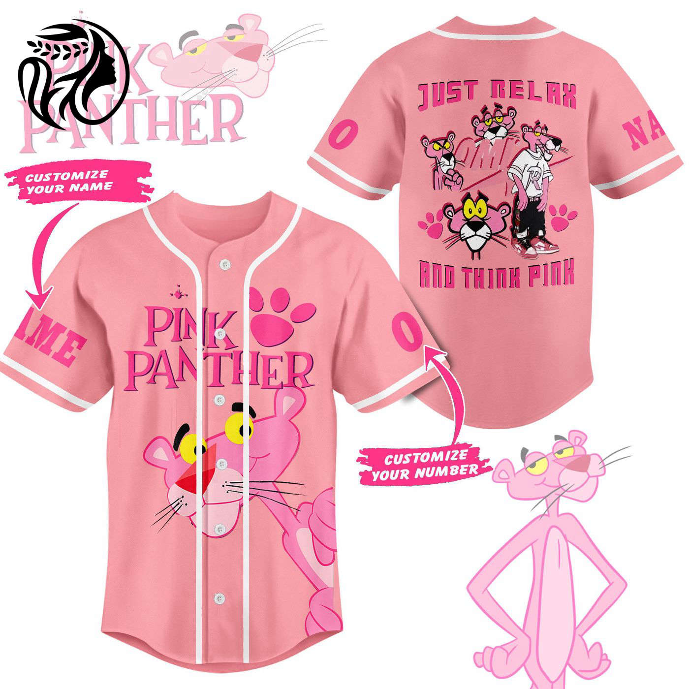 Pink Panther Baseball Jersey For Men Women And Kids Gift