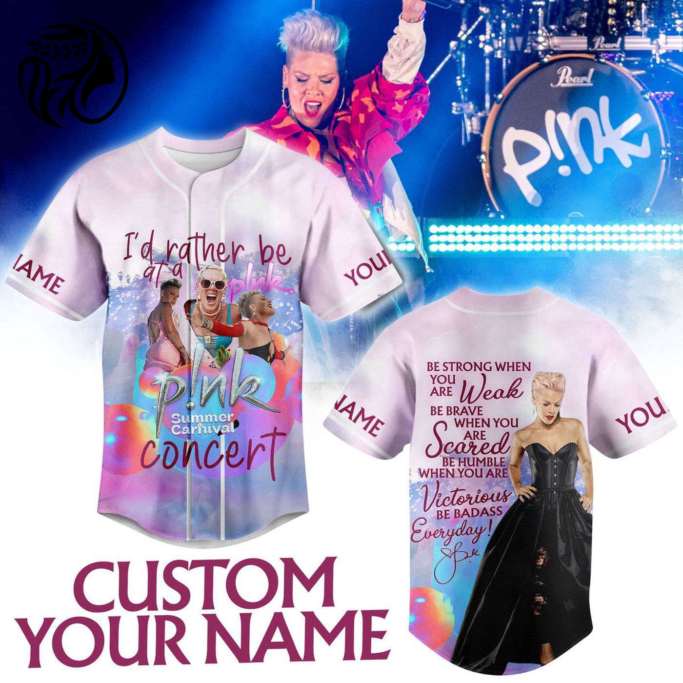Pink Summer Carnival Baseball Jersey For Men Women And Kids Gift