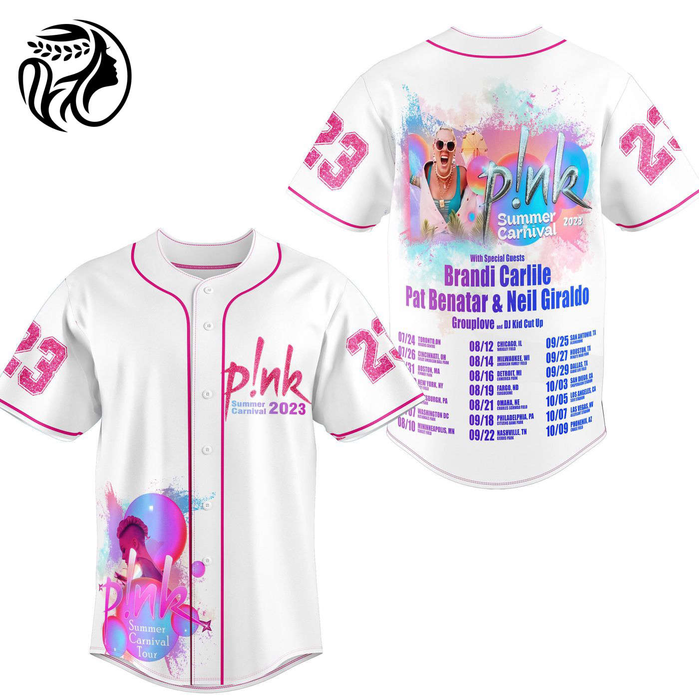 Pink Summer Carnival Baseball Jersey For Men Women And Kids Gift