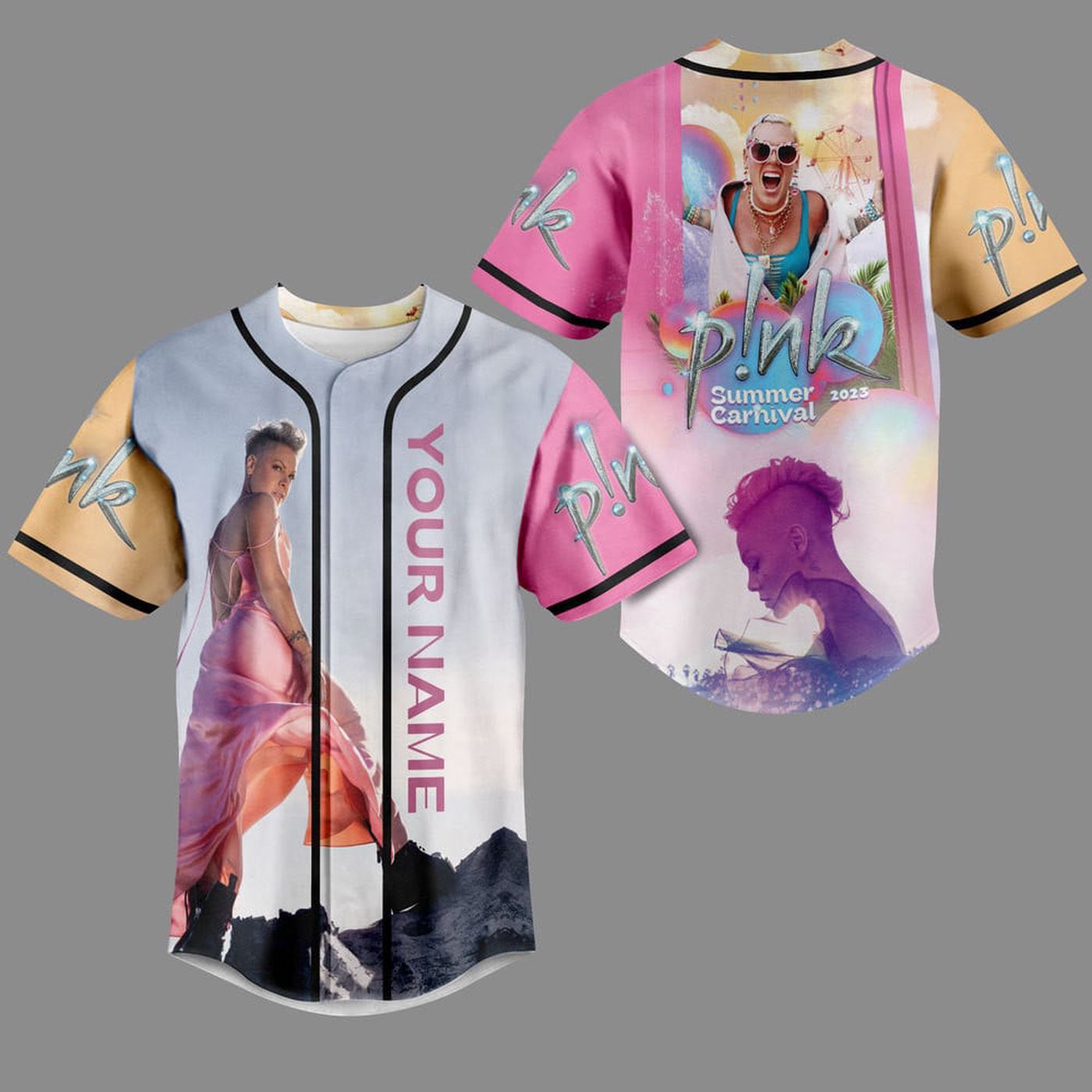 Pink Summer Carnival Baseball Jersey For Men Women And Kids Gift
