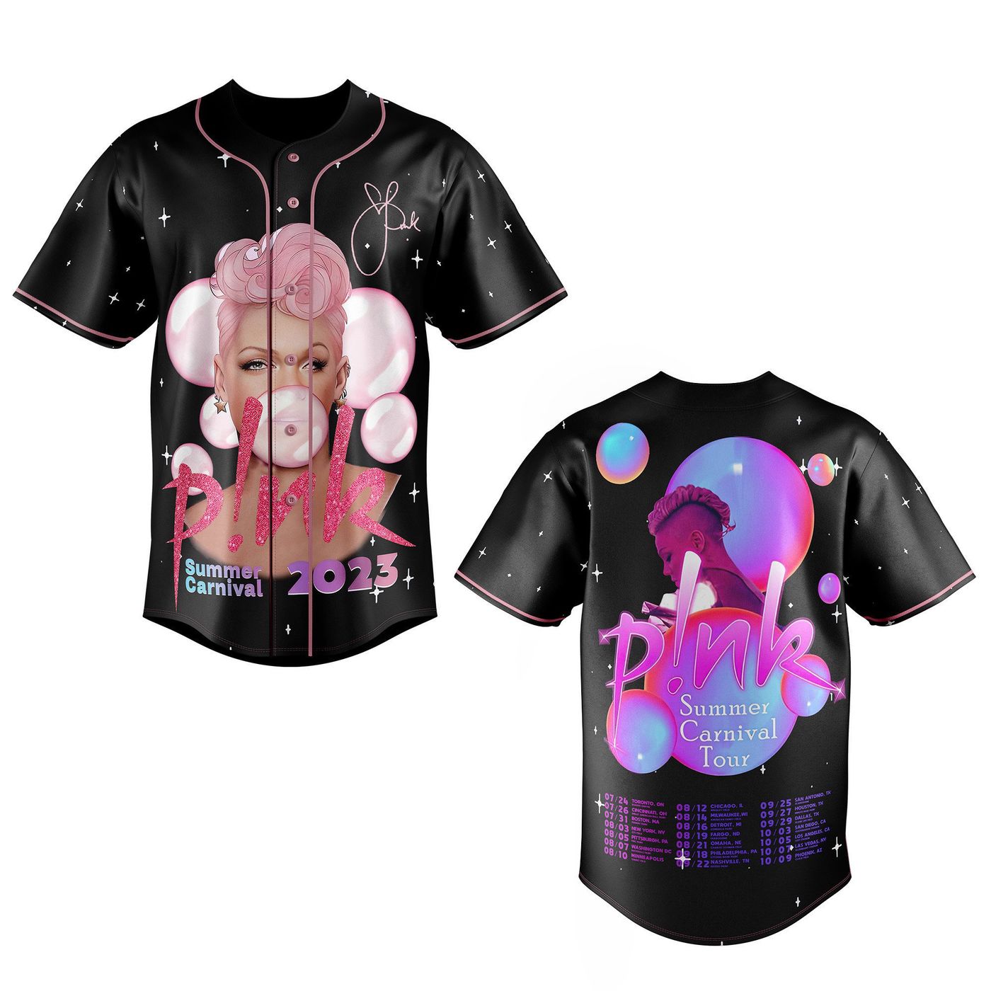Pink Summer Carnival Baseball Jersey For Men Women And Kids Gift