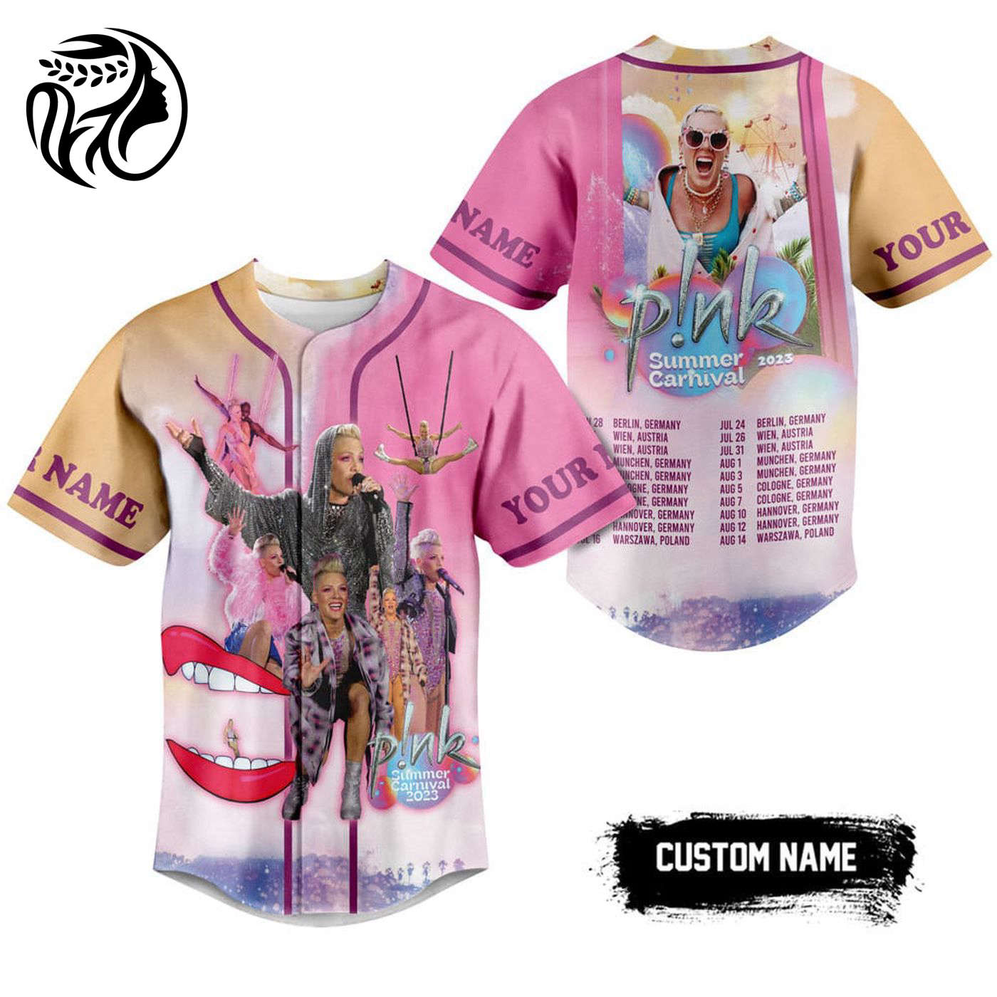Pink Summer Carnival Baseball Jersey For Men Women And Kids Gift