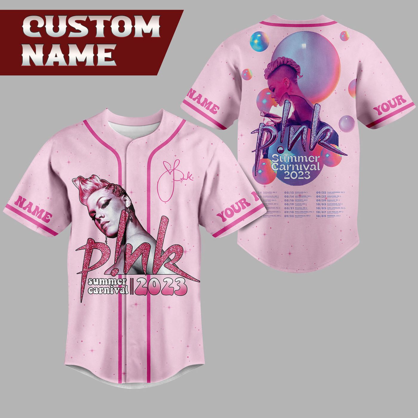 Pink Summer Carnival Baseball Jersey For Men Women And Kids Gift