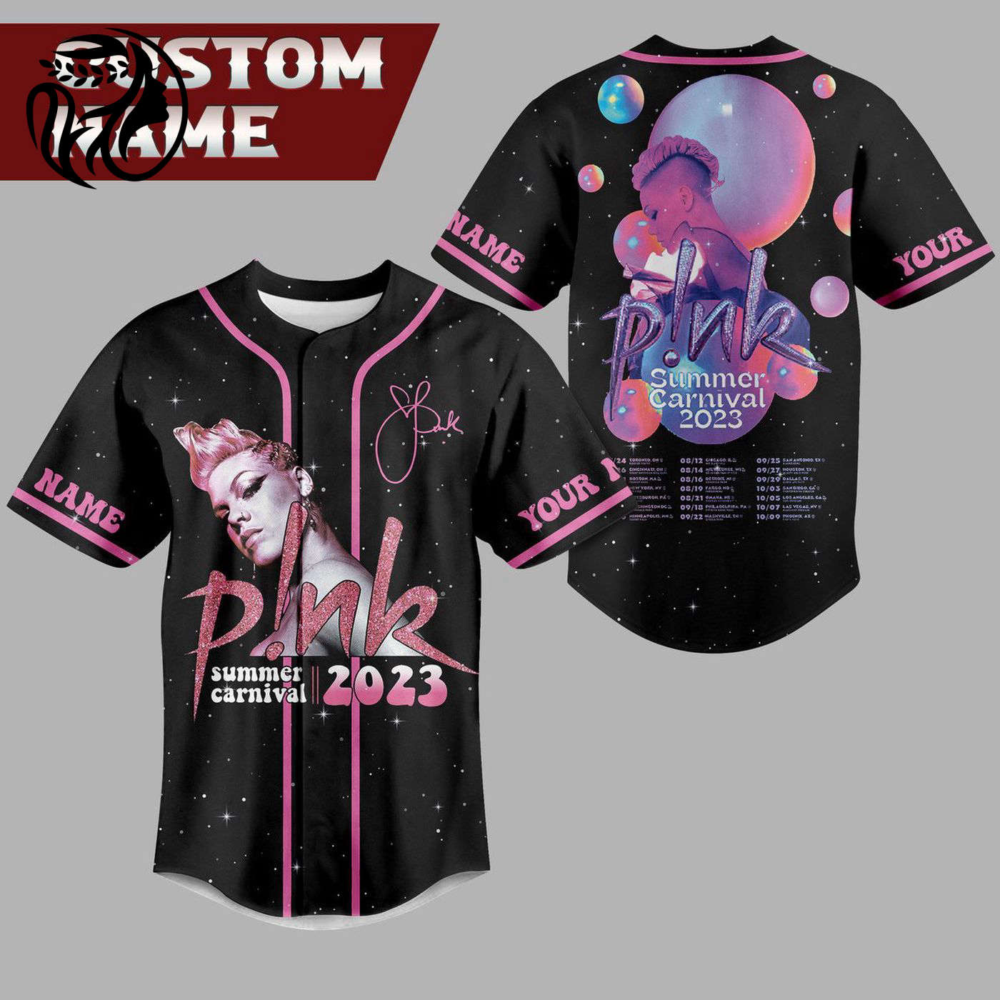 Pink Summer Carnival Baseball Jersey For Men Women And Kids Gift