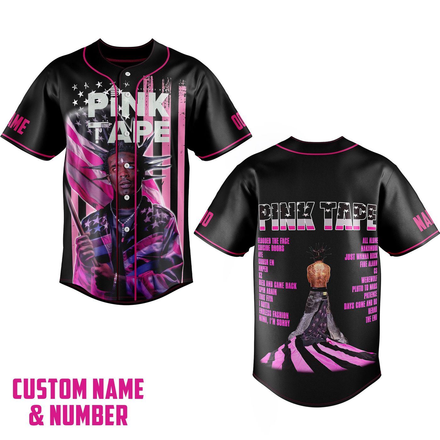Pink Tape Baseball Jersey For Men Women And Kids Gift