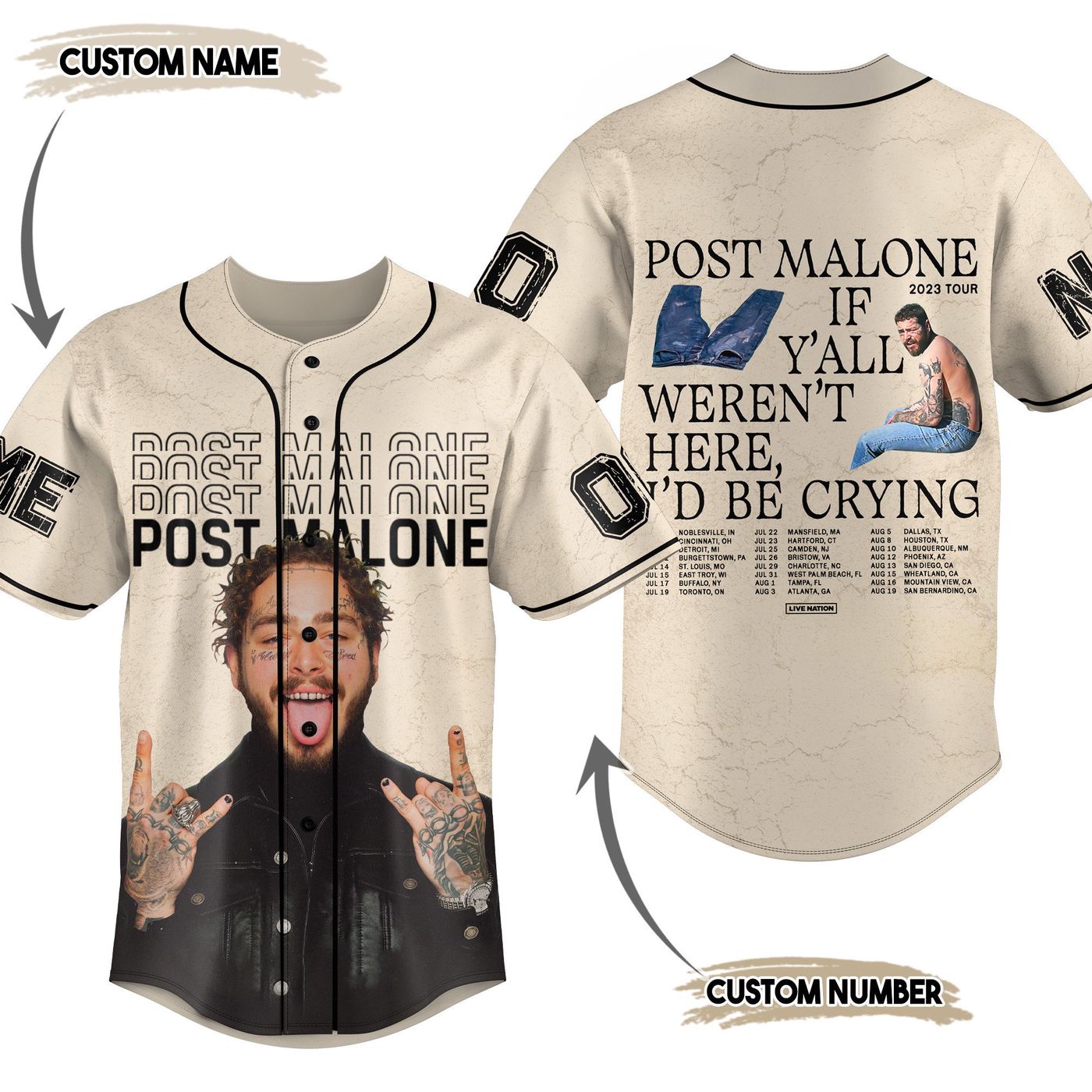 Post Malone Baseball Jersey For Men Women And Kids Gift