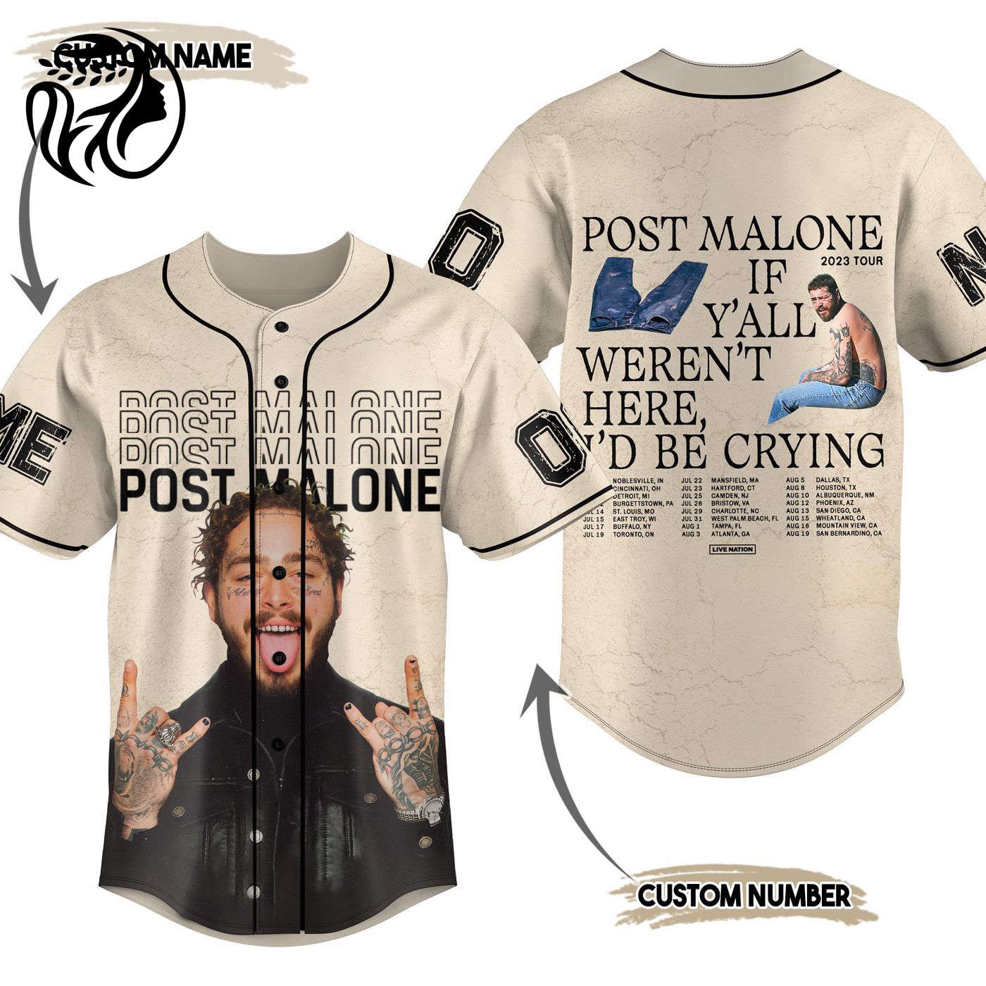 Post Malone Baseball Jersey For Men Women And Kids Gift