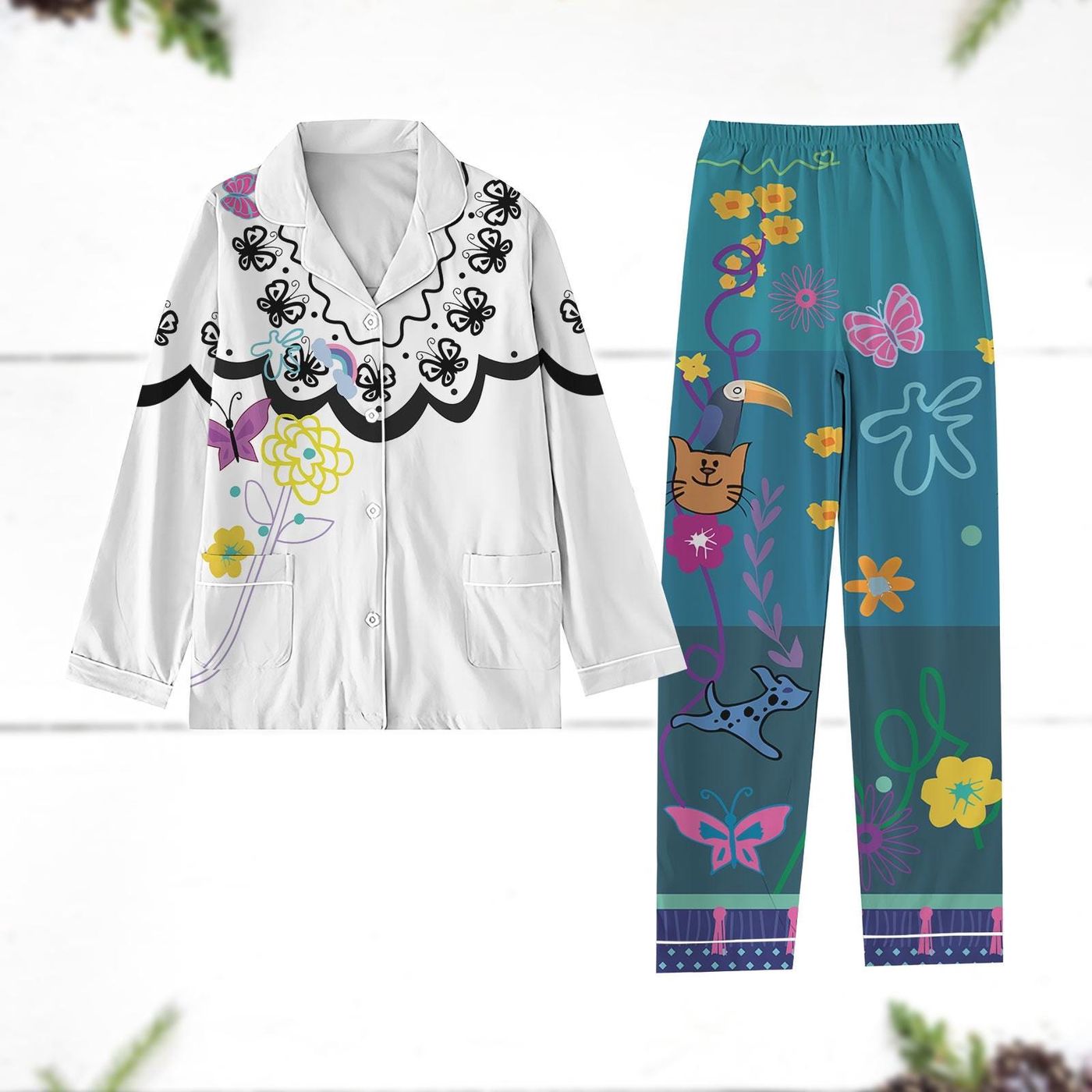 Princess Moana Costume Pajamas – Disney Set with Hei Hei Magic Kingdom Shirt – Perfect Christmas Gift