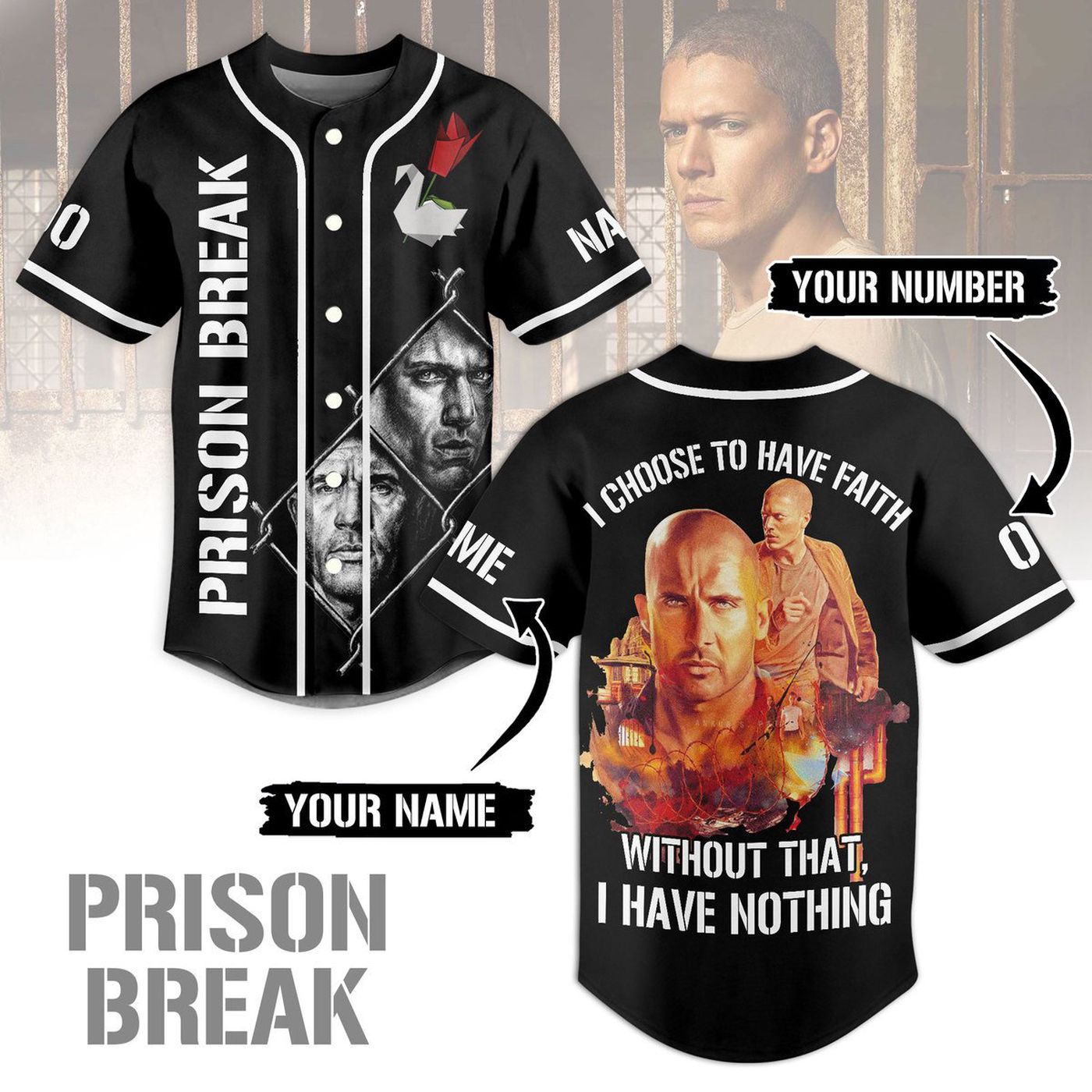 Prison Break Baseball Jersey For Men Women And Kids Gift