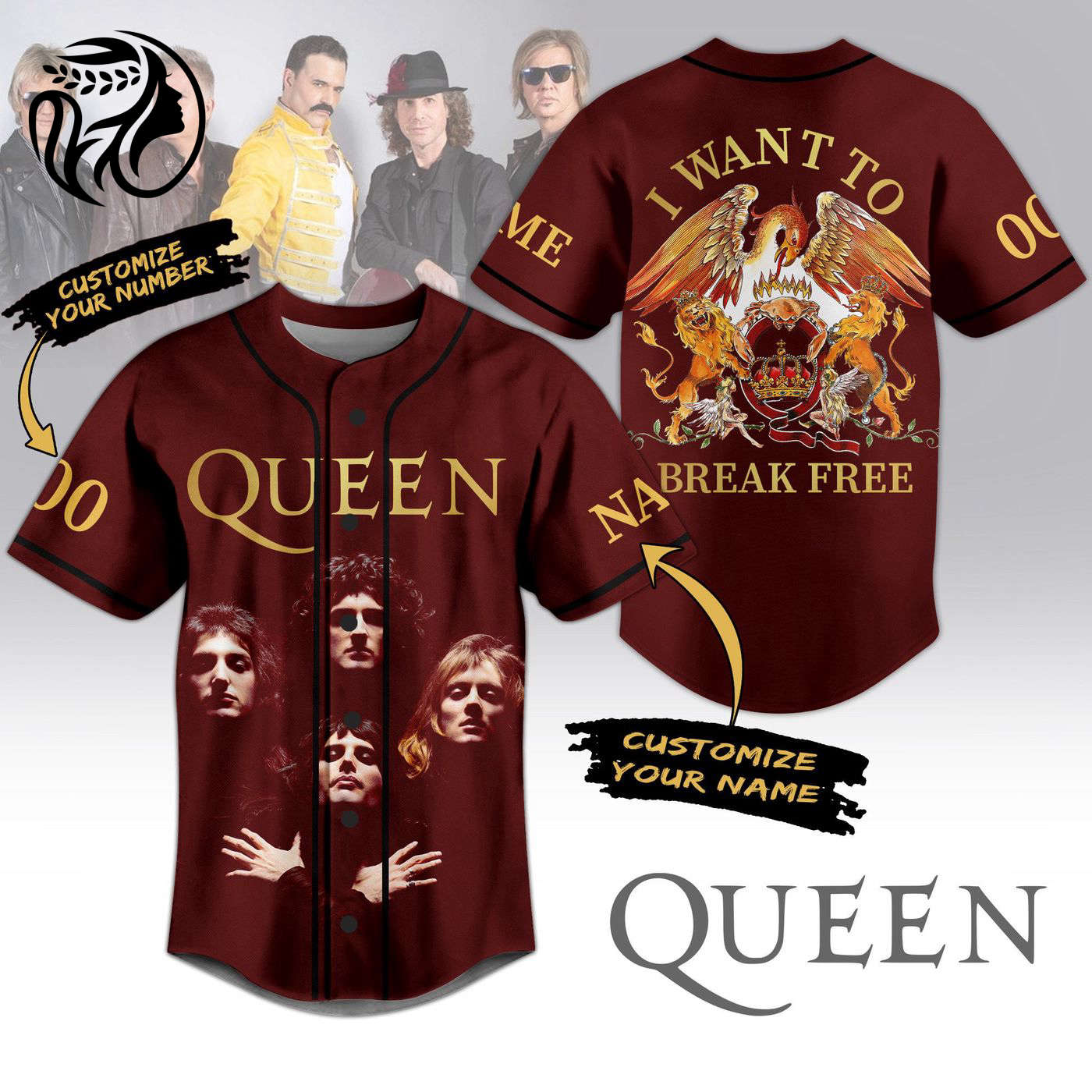 Queen Baseball Jersey For Men Women And Kids Gift