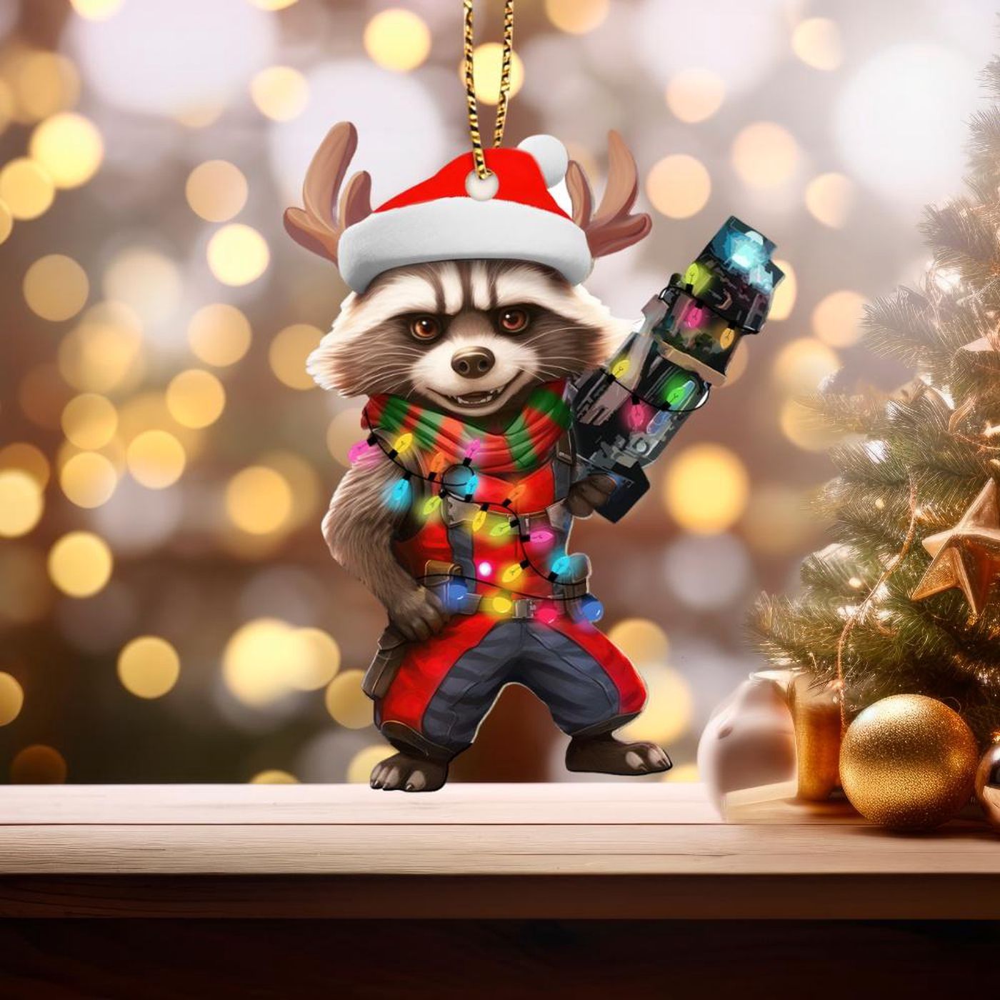 Disney Star Wars Xmas Ornament: Raccoon-themed Hanging Decoration for Star Wars Movie Fans