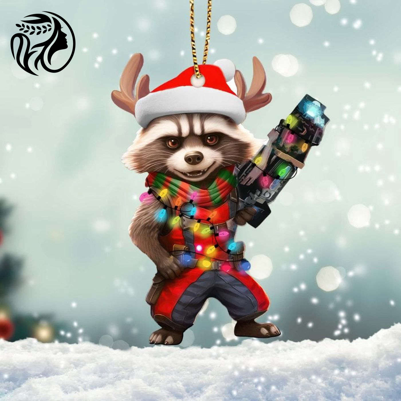 Disney Star Wars Xmas Ornament: Raccoon-themed Hanging Decoration for Star Wars Movie Fans
