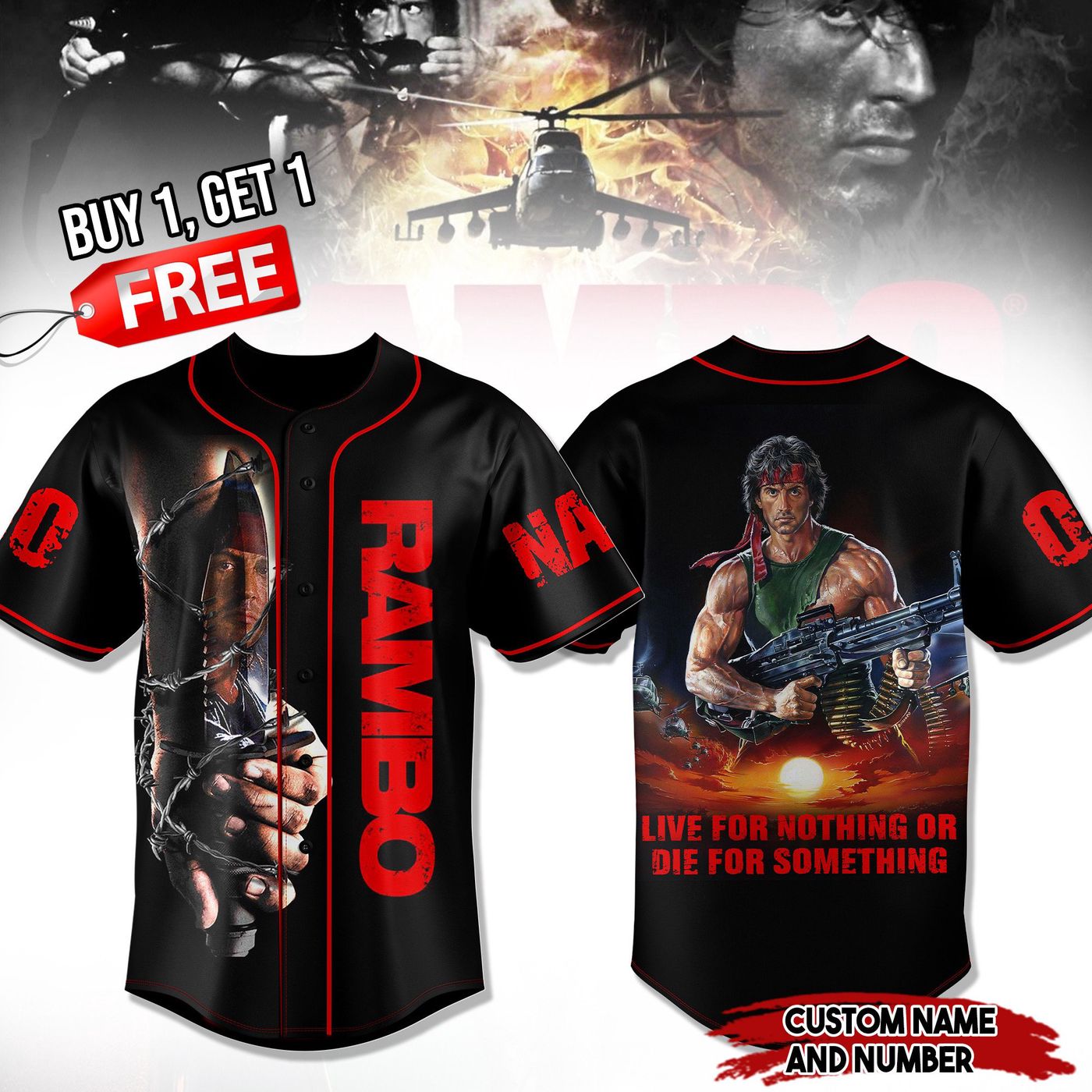 Rambo Baseball Jersey For Men Women And Kids Gift