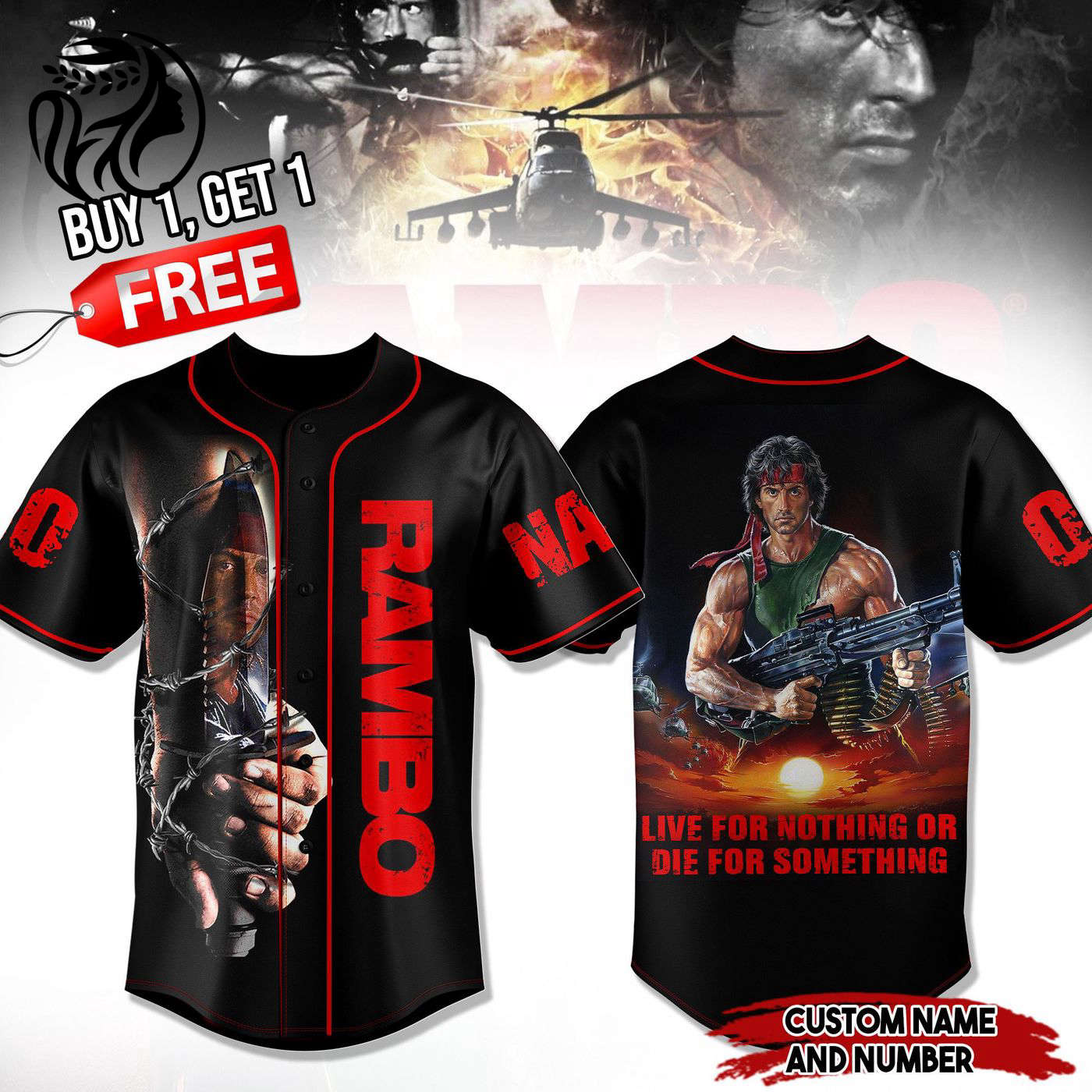 Rambo Baseball Jersey For Men Women And Kids Gift