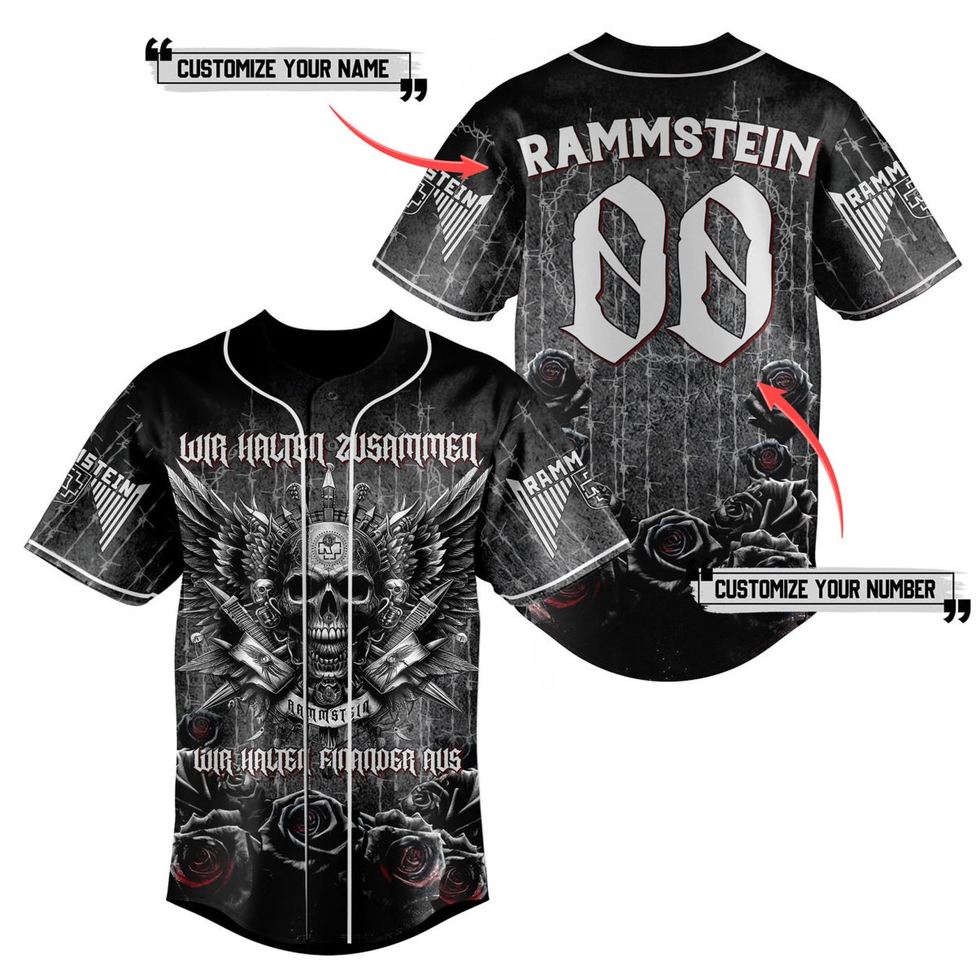 Rammstein Baseball Jersey For Men Women And Kids Gift