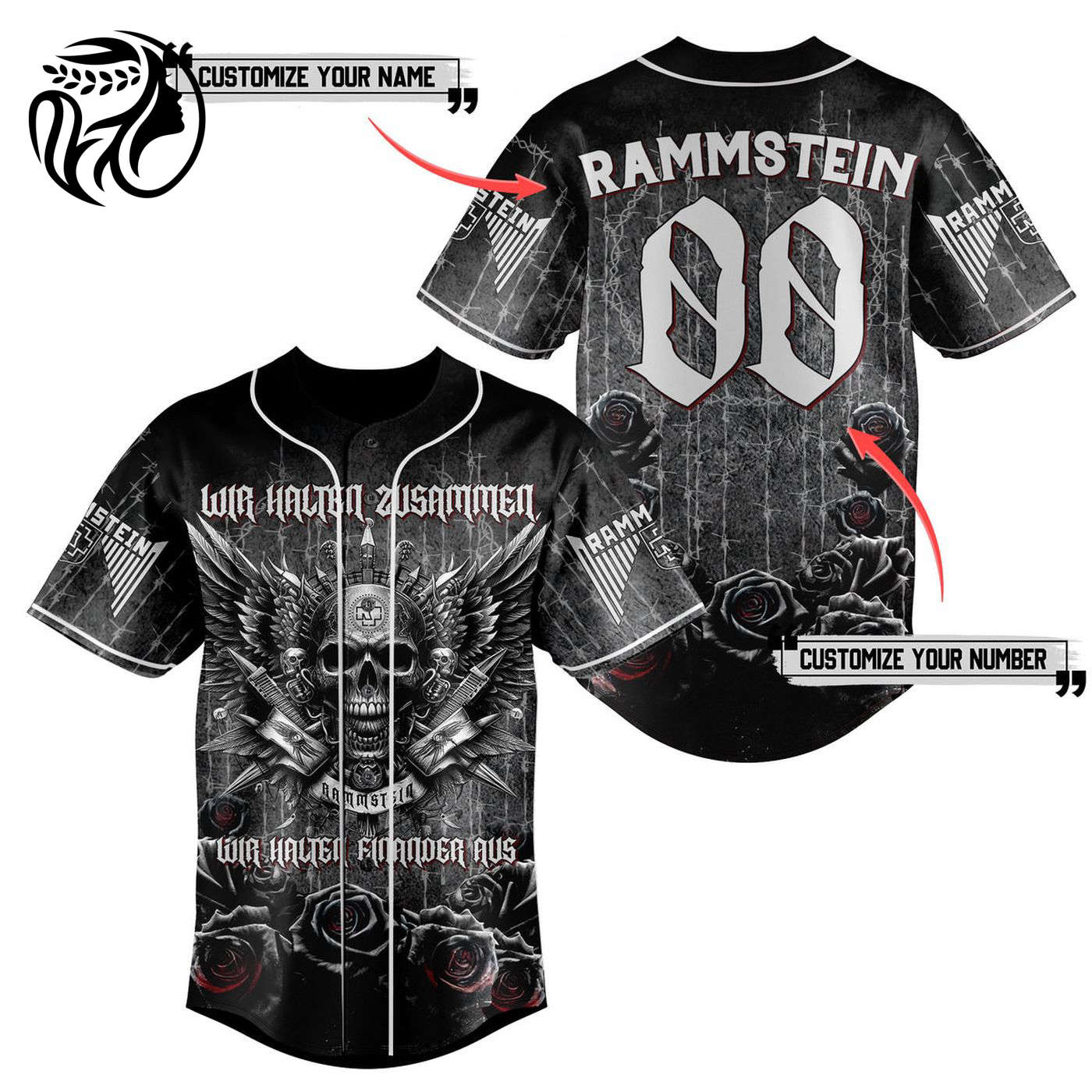 Rammstein Baseball Jersey For Men Women And Kids Gift