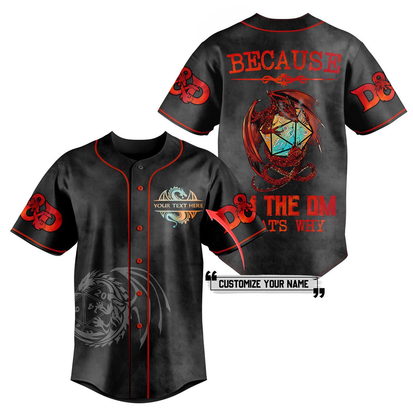Red Dragon Baseball Jersey For Men Women And Kids Gift