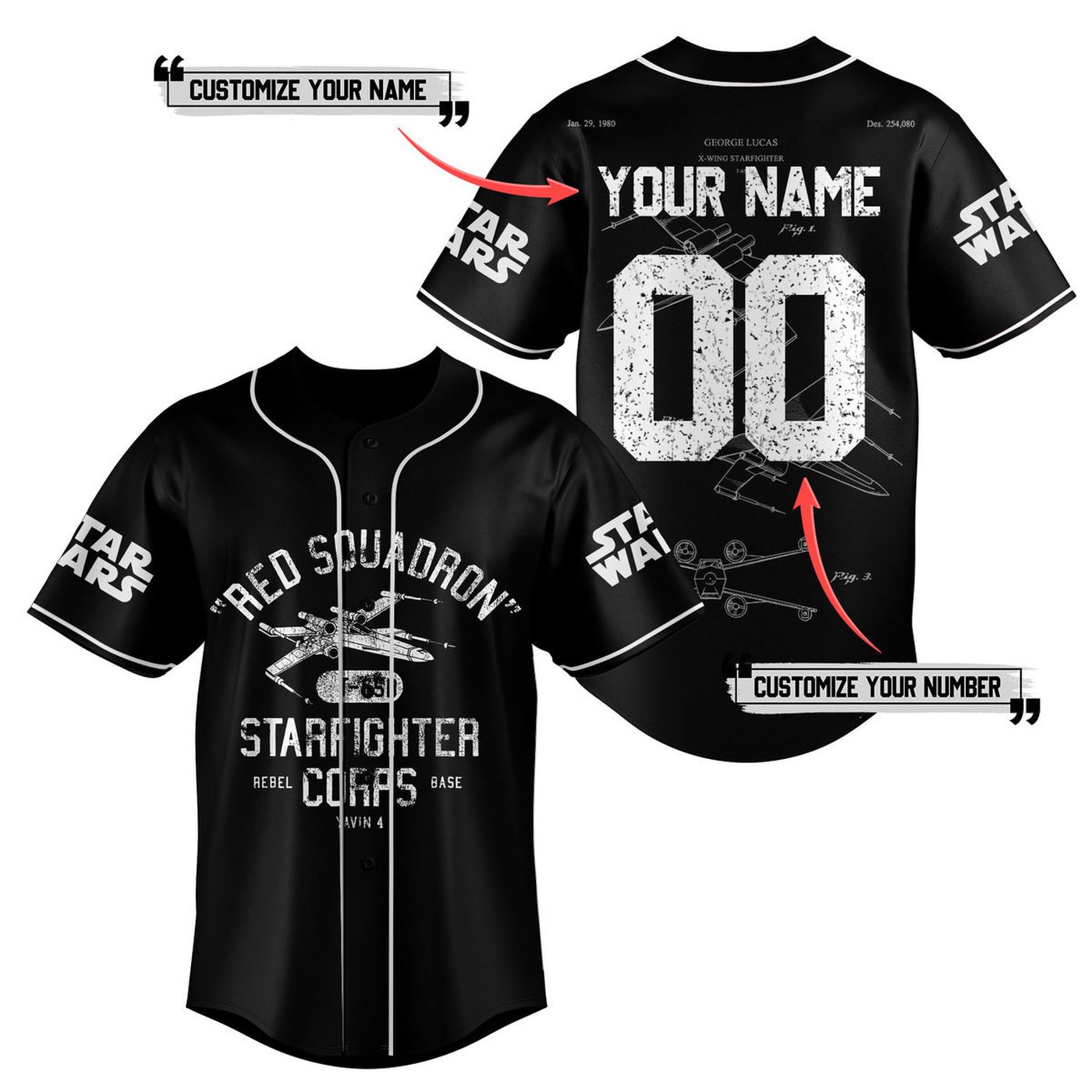 Red Squadron Baseball Jersey For Men Women And Kids Gift