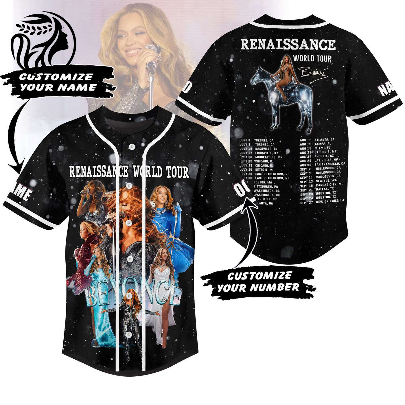 Renaissance World Tour by BeyoncÃ© Baseball Jersey For Men Women And Kids Gift