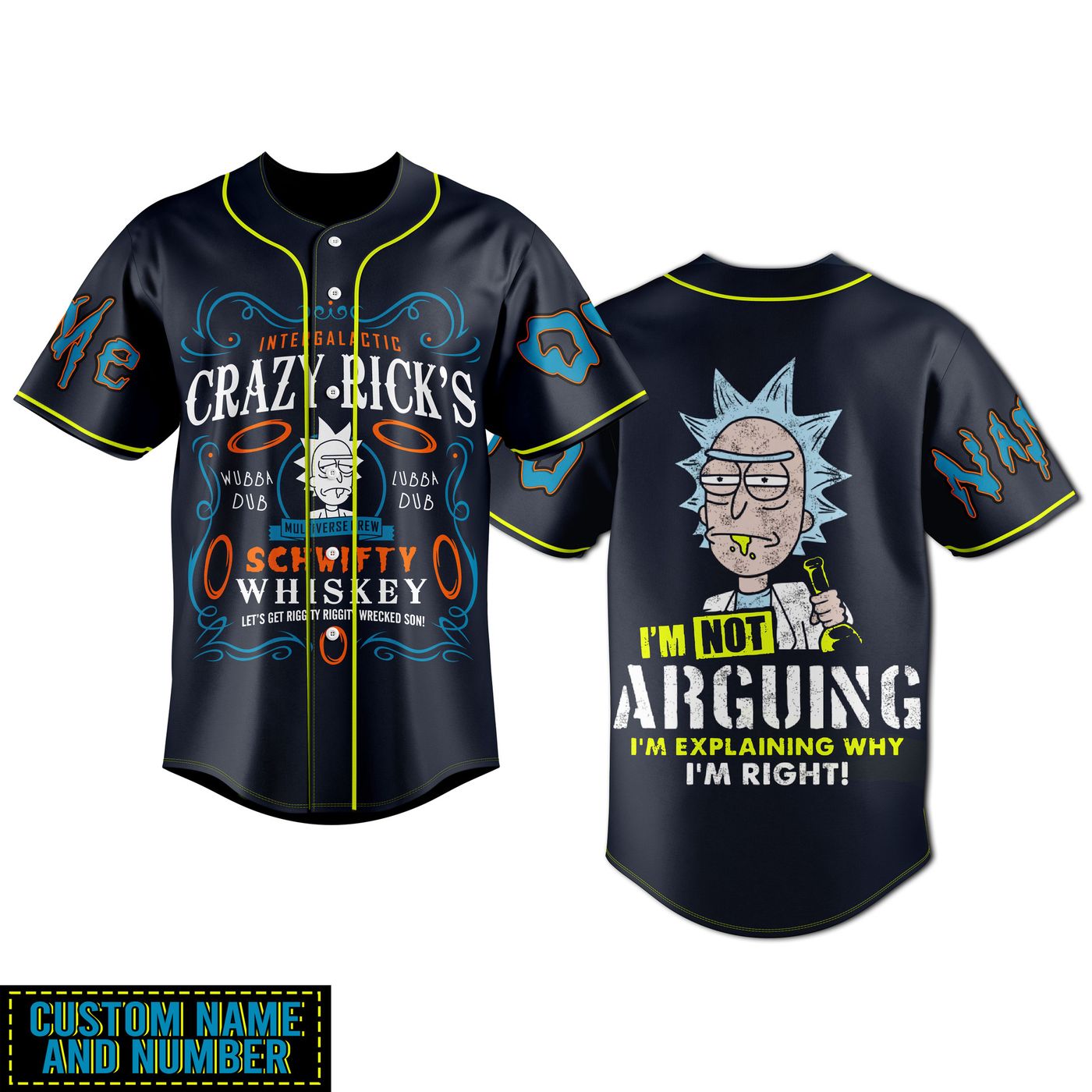 Rick And Morty Baseball Jersey For Men Women And Kids Gift Rick And Morty Baseball Jersey For Men Women And Kids Gift
