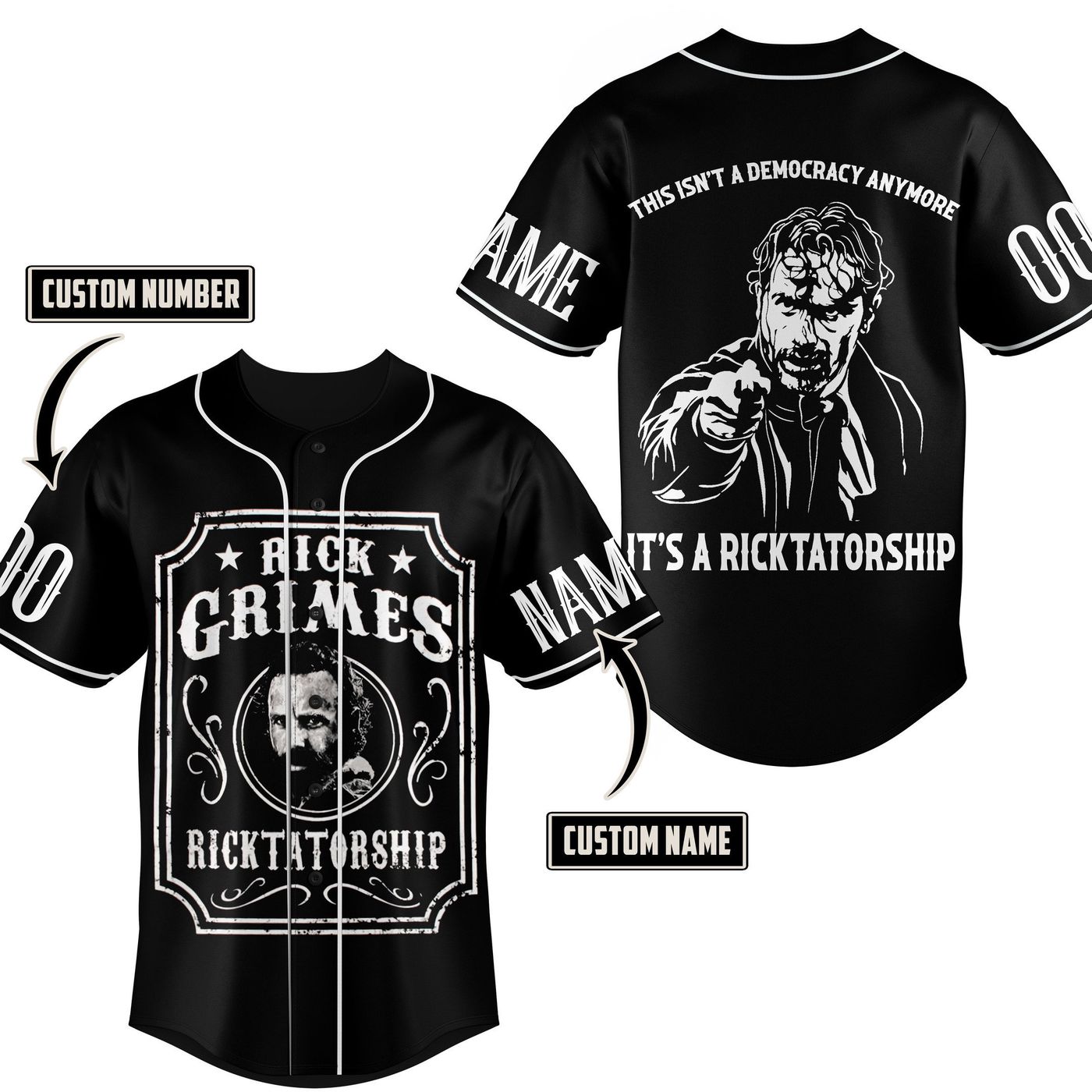 Rick Grimes Baseball Jersey For Men Women And Kids Gift