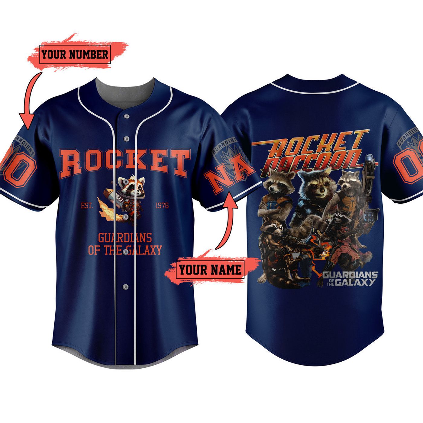Rocket Raccoon Baseball Jersey For Men Women And Kids Gift