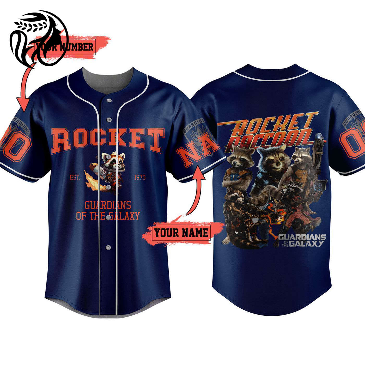 Rocket Raccoon Baseball Jersey For Men Women And Kids Gift