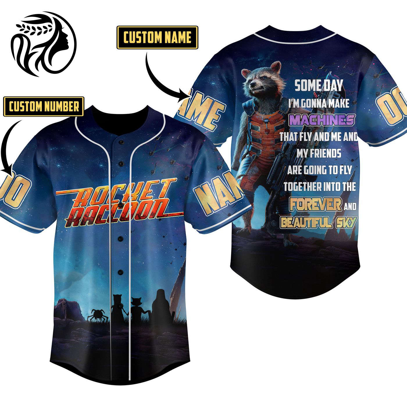 Rocket Raccoon Baseball Jersey For Men Women And Kids Gift