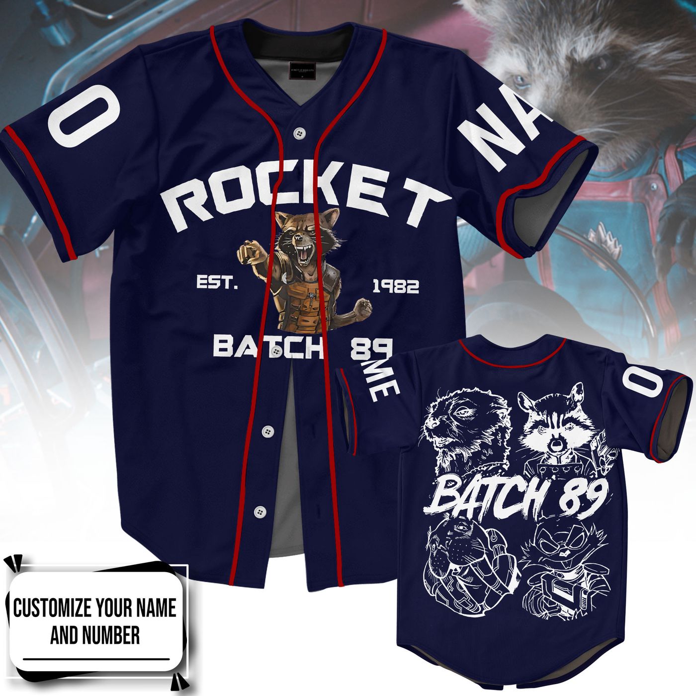 Rocket Raccoon Baseball Jersey For Men Women And Kids Gift