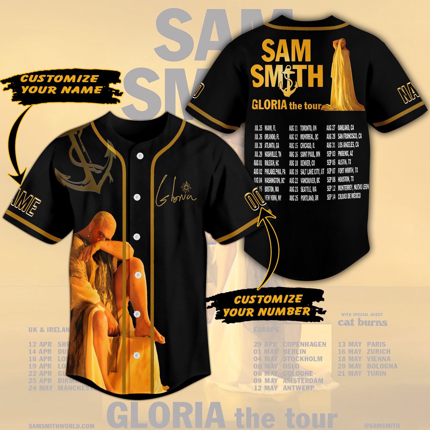 Sam Smith Baseball Jersey For Men Women And Kids Gift