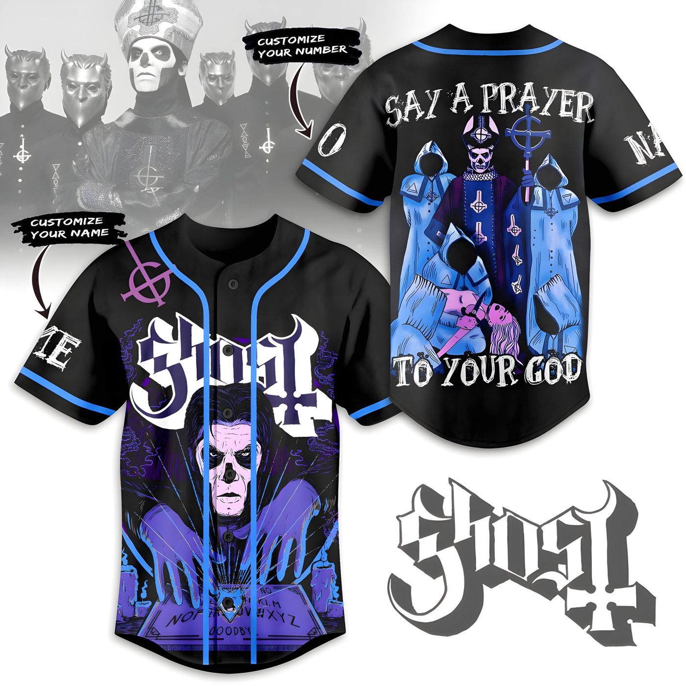 Say A Prayer To Your God Ghost Baseball Jersey For Men Women And Kids Gift