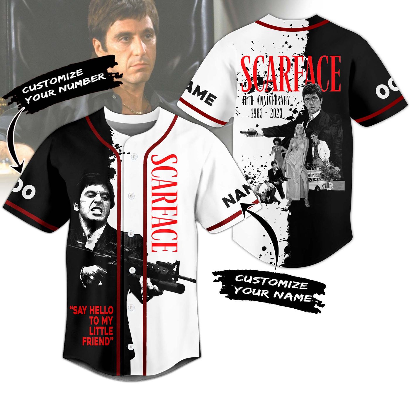 Scarface Baseball Jersey For Men Women And Kids Gift