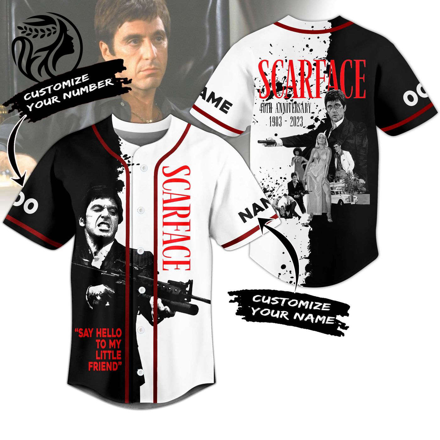 Scarface Baseball Jersey For Men Women And Kids Gift