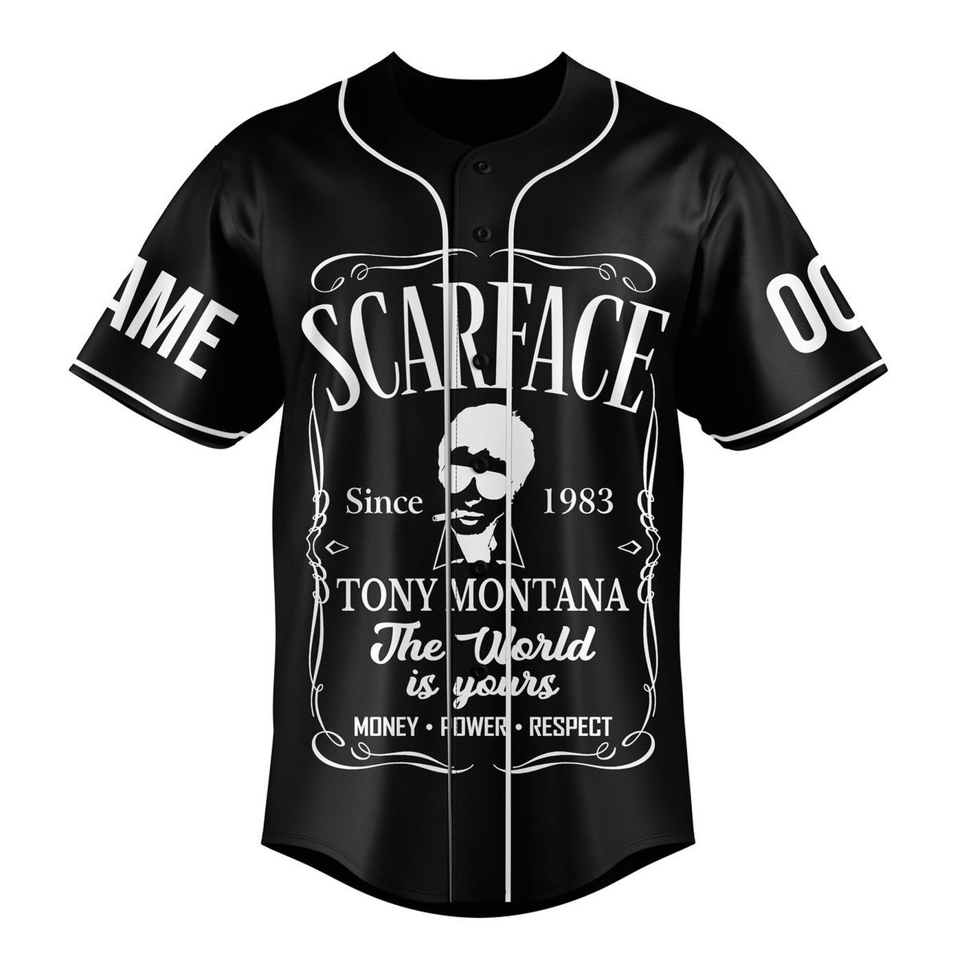 Scarface Tony Montana Baseball Jersey For Men Women And Kids Gift