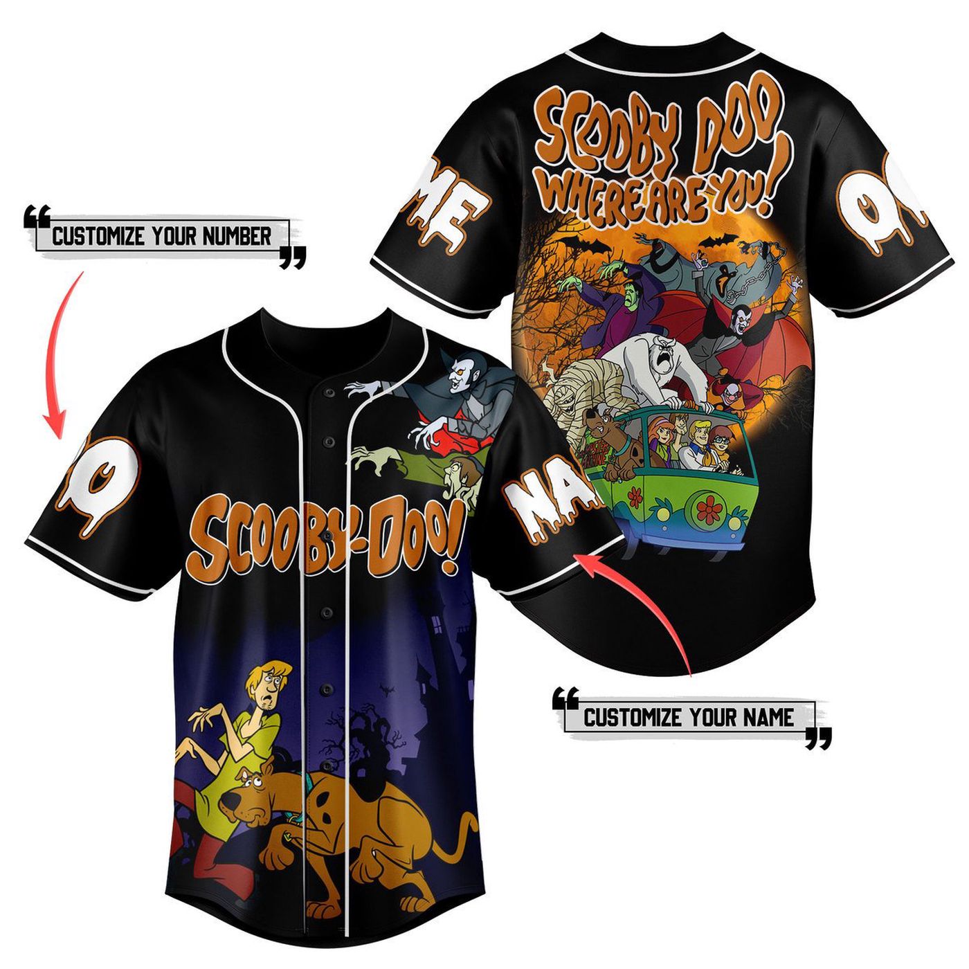 Scooby Doo Baseball Jersey For Men Women And Kids Gift Scooby Doo Baseball Jersey For Men Women And Kids Gift