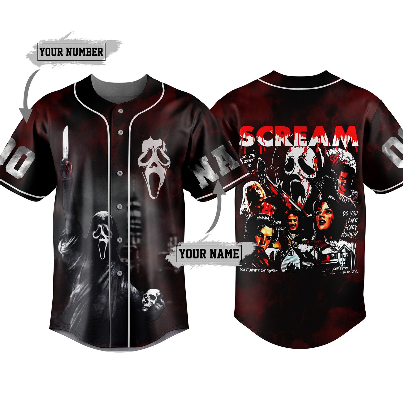 Scream Baseball Jersey For Men Women And Kids Gift